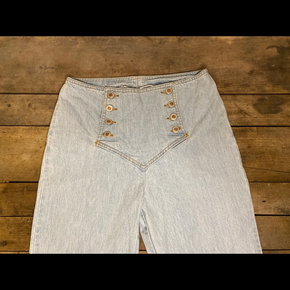 Retro Style Flare Button Pants - Picture 3 of 3